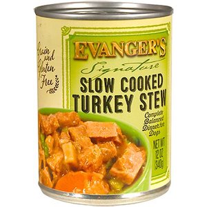 Evanger's Signature Series Slow Cooked Turkey Stew Grain-Free Canned Dog Food, 12-oz, case of 12