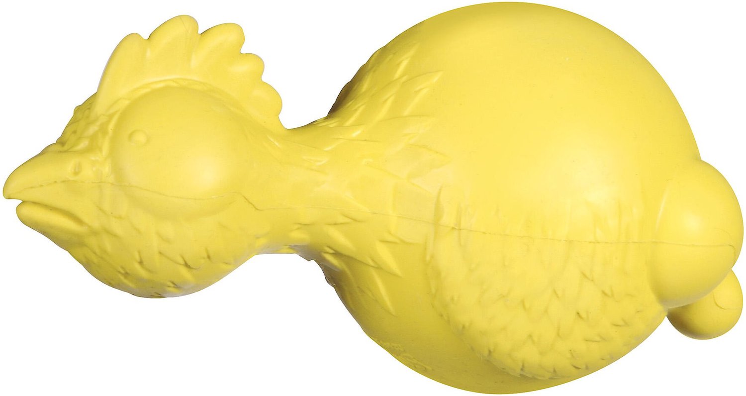 yellow squeaky dog ball