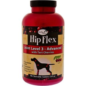 Overby Farm Hip Flex Joint Level 3 Advanced Care with Tart Cherries Dog Tablets, 90 count