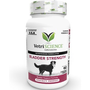 VetriScience Bladder Strength Chewable Tablets Urinary Supplement for Dogs, 90 count