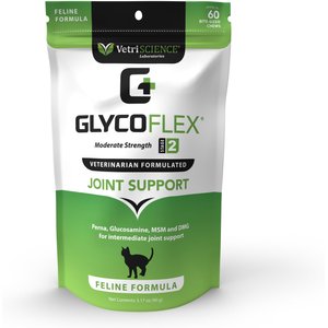VetriScience GlycoFlex 2 Chicken Liver Flavored Soft Chews Joint Supplement for Cats, 60 count