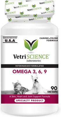 VetriScience Omega 3, 6, 9 Softgels Supplement for Cats & Dogs, slide 1 of 1