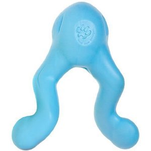 West Paw Zogoflex Tizzi Treat Dispensing Dog Chew Toy, Aqua Blue, Mini
