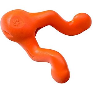 West Paw Zogoflex Tizzi Treat Dispensing Dog Chew Toy, Tangerine, Mini