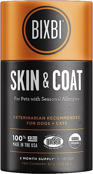 BIXBI Organic Pet Superfood Skin & Coat Daily Dog & Cat Supplement, 2.12-oz jar slide 1 of 5