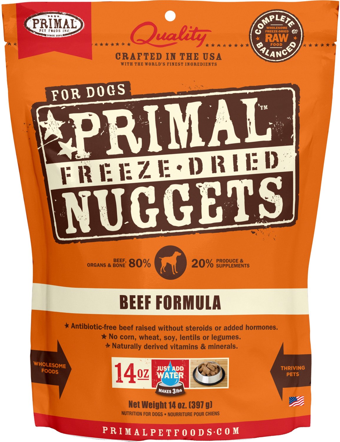 PRIMAL Beef Formula Nuggets GrainFree Raw FreezeDried