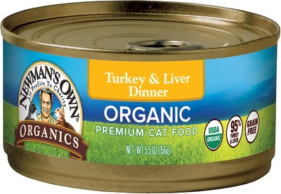Newman's Own Organic Grain-Free 95% Turkey & Liver Dinner Canned Cat Food, slide 1 of 1