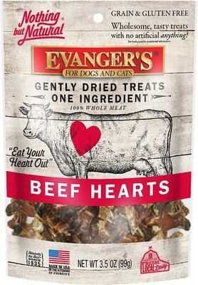 Evanger's Nothing but Natural Beef Hearts Gently Dried Dog & Cat Treats, slide 1 of 1