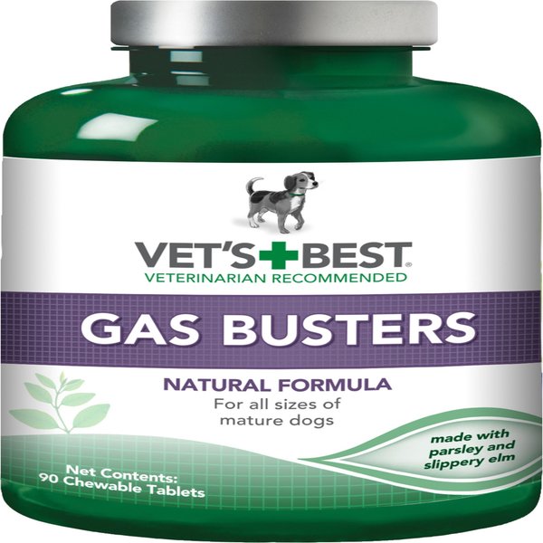 Vet's Best Gas Busters Chewable Tablets Digestive Supplement for Dogs, 90 count slide 1 of 5