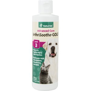 NaturVet Advanced Care ArthriSoothe-GOLD Liquid Joint Supplement for Cats & Dogs, 8-oz bottle