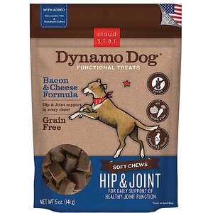 Cloud Star Dynamo Dog Hip & Joint Soft Chews Bacon & Cheese Formula Grain-Free Dog Treats, 14-oz bag