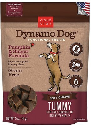 Cloud Star Dynamo Dog Tummy Soft Chews Pumpkin & Ginger Formula Grain-Free Dog Treats, slide 1 of 1