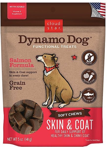 Cloud Star Dynamo Dog Skin & Coat Soft Chews Salmon Formula Grain-Free Dog Treats, 14-oz bag slide 1 of 6