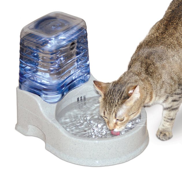 K&H Pet Products CleanFlow Filtered Water Bowl with Reservoir for Cats, 80oz bowl