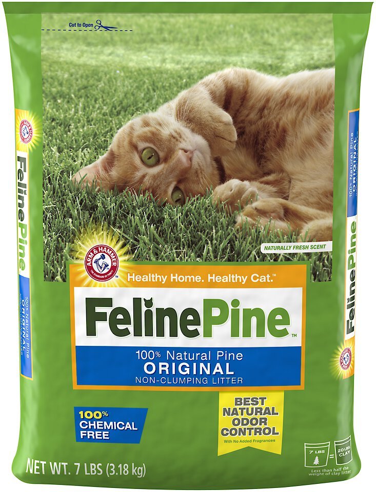 FELINE PINE Original NonClumping Wood Cat Litter, 7lb bag
