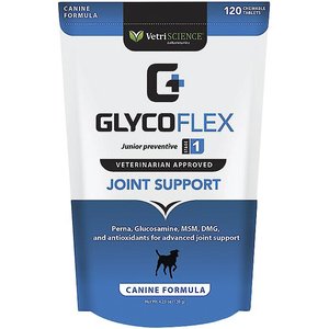VetriScience GlycoFlex 1 Chicken Liver Flavored Soft Chews Joint Supplement for Dogs, 120 count