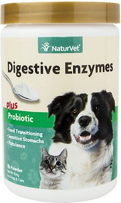 NaturVet Digestive Enzymes Plus Probiotic Powder Digestive Supplement for Cats & Dogs, slide 1 of 1