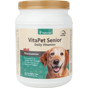 NaturVet VitaPet Senior Daily Vitamins Plus Glucosamine Dog Supplement, 365 count