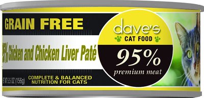 Dave's Pet Food 95% Premium Meat Grain-Free Chicken & Chicken Liver Pate Canned Cat Food, slide 1 of 1