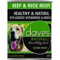 Dave's Pet Food Naturally Healthy Beef & Rice Recipe Canned Dog Food, 13.2-oz, case of 12