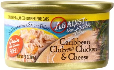 Against the Grain Caribbean Club with Chicken & Cheese Dinner Grain-Free Canned Cat Food, slide 1 of 1