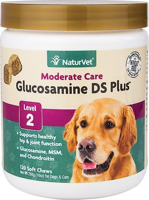 NaturVet Moderate Care Glucosamine DS Plus Soft Chews Joint Supplement for Cats & Dogs, slide 1 of 1