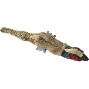 Multipet Empty Nester Squeaky Stuffing-Free Plush Dog Toy, Pheasant