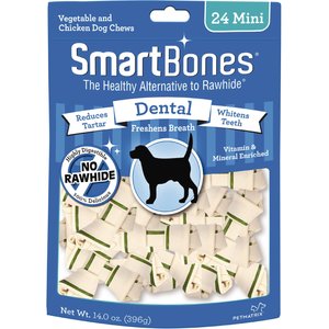 SmartBones Mini Dental Chew Bones Dog Treats, 24 pack