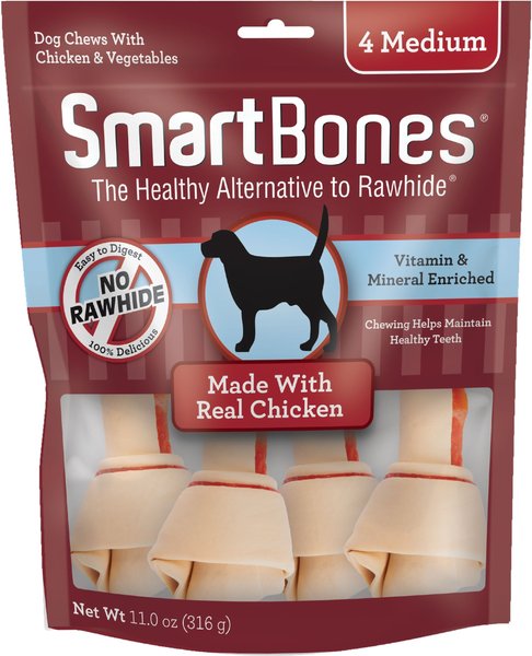 SmartBones Medium Chicken Chew Bones Dog Treats, 4 pack slide 1 of 6