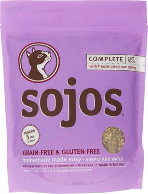 Sojos Complete Turkey Grain-Free Freeze-Dried Dehydrated Cat Food, slide 1 of 1