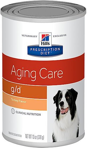 Hill's Prescription Diet g/d Aging Care Turkey Flavor Wet Senior Dog Food, 13-oz, case of 12 slide 1 of 9