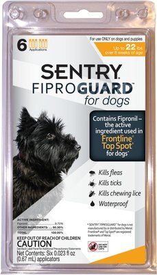 Sentry FiproGuard Flea & Tick Spot Treatment for Dogs, 5 to 22-lbs, slide 1 of 1