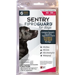 Sentry FiproGuard Flea & Tick Spot Treatment for Dogs, 45-88 lbs, 6 Doses (6-mos. supply)