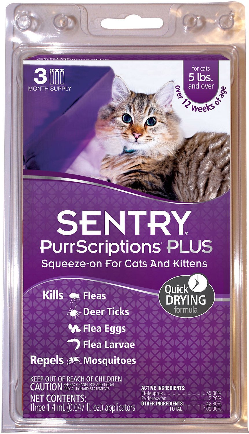 Sentry PurrScriptions Plus Flea & Tick SqueezeOn for Cats & Kittens