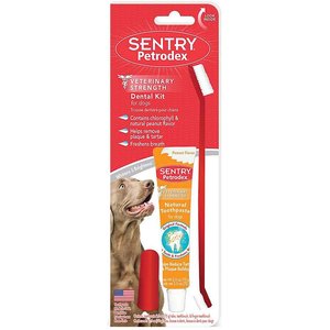 Sentry Petrodex Veterinary Strength Peanut Toothpaste Dental Care Kit for Dogs
