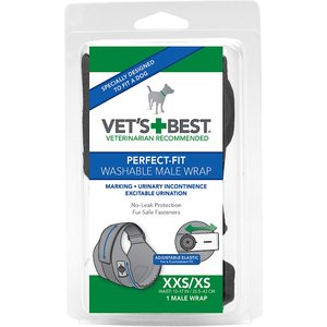 Vet's Best Perfect-Fit Washable Male Dog Wrap, XX-Small/X-Small: 10 to 17-in waist