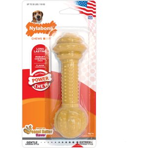 Nylabone DuraChew Barbell Peanut Butter Flavored Dog Chew Toy