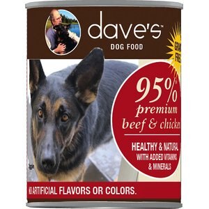 Dave's Pet Food 95% Premium Meats Grain-Free Beef & Chicken Recipe Canned Dog Food, 12.5-oz, case of 12