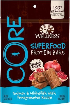 Wellness CORE Grain-Free Protein Bars Salmon & Whitefish with Pomegranates Recipe Dog Treats, slide 1 of 1