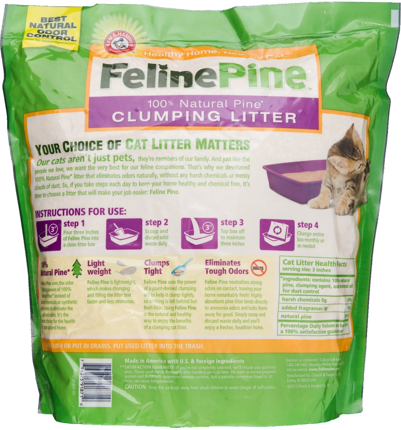 Feline Pine Scoop Clumping Cat Litter, 8lb bag