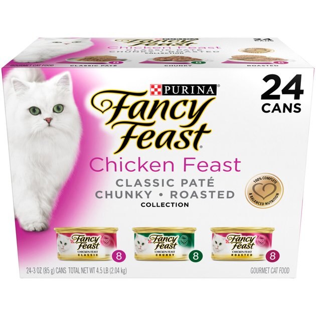 Fancy Feast Chicken Feast Variety Pack Canned Cat Food, 3oz, case of