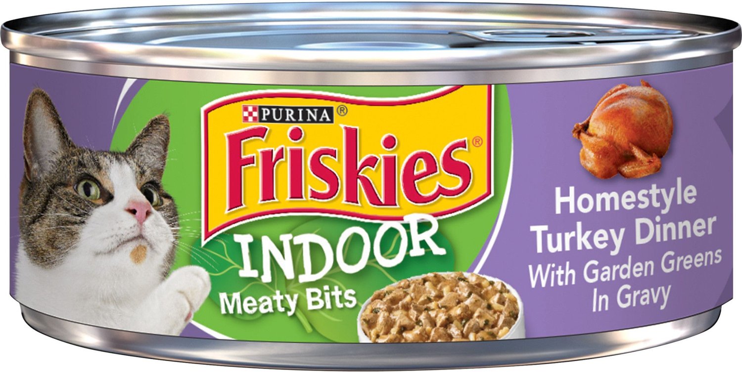 Friskies Indoor Homestyle Turkey Dinner Canned Cat Food, 5.5oz, case