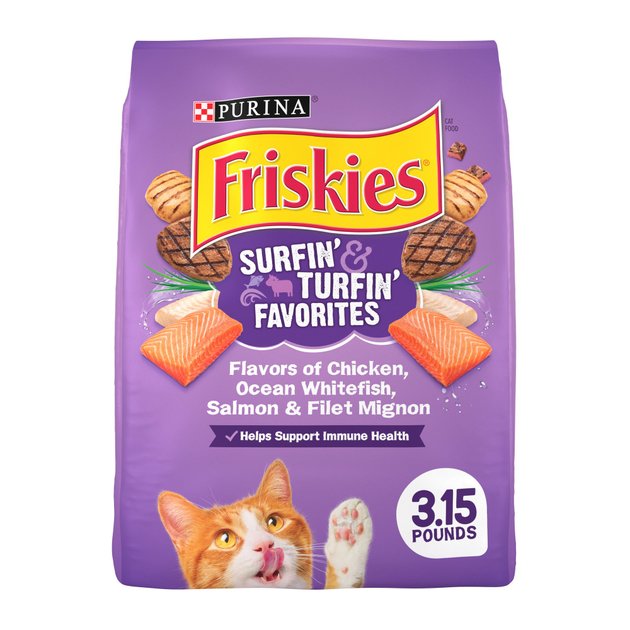 Friskies Surfin' & Turfin' Favorites Dry Cat Food, 3.15lb bag