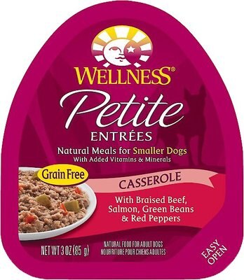 Wellness Petite Entrees Casserole with Braised Beef, Salmon, Green Beans & Red Peppers Grain-Free Wet Dog Food, slide 1 of 1