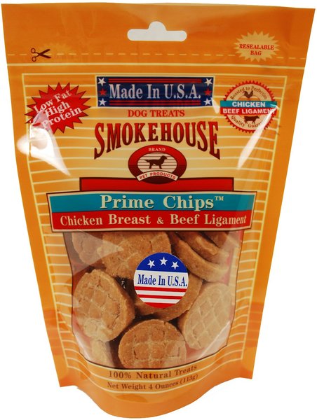 Smokehouse USA Chicken Breast & Beef Ligament Prime Chips Dog Treats, 4-oz bag slide 1 of 6