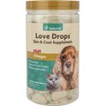 NaturVet Love Drops Plus Omegas Peanut Butter Flavored Chewable Tablets Skin & Coat Supplement for Cats & Dogs, 200 count