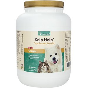 NaturVet Kelp Help Plus Omegas Powder Supplement for Cats & Dogs, 4-lb