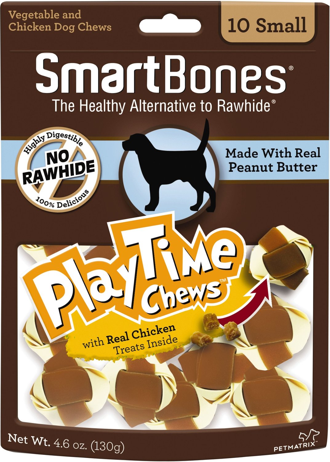 SMARTBONES Small PlayTime Peanut Butter Chews Dog Treats, 10 pack - Chewy .com