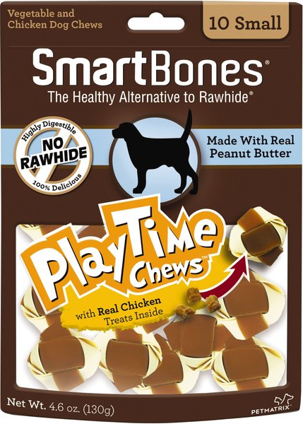 SmartBones Small PlayTime Peanut Butter Chews Dog Treats, 10 pack slide 1 of 6