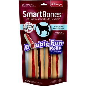 SmartBones Large DoubleTime Chicken Rolls Dog Treats, 4 pack